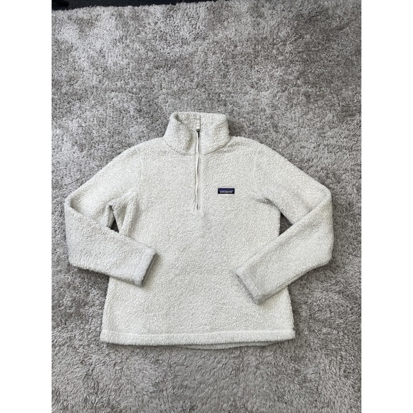 Patagonia Fleece Pullover Womens Medium White Los Gatos 1/4 Zip Sherpa STY25882 - Picture 1 of 11